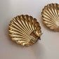 Vintage Brass Shell Wall Candle Sconces, Pair