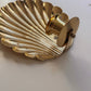 Vintage Brass Shell Wall Candle Sconces, Pair
