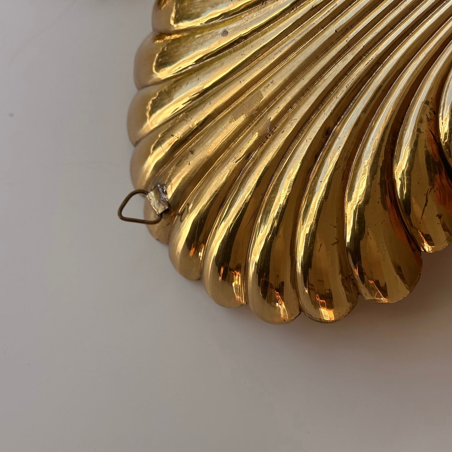 Vintage Brass Shell Wall Candle Sconces, Pair