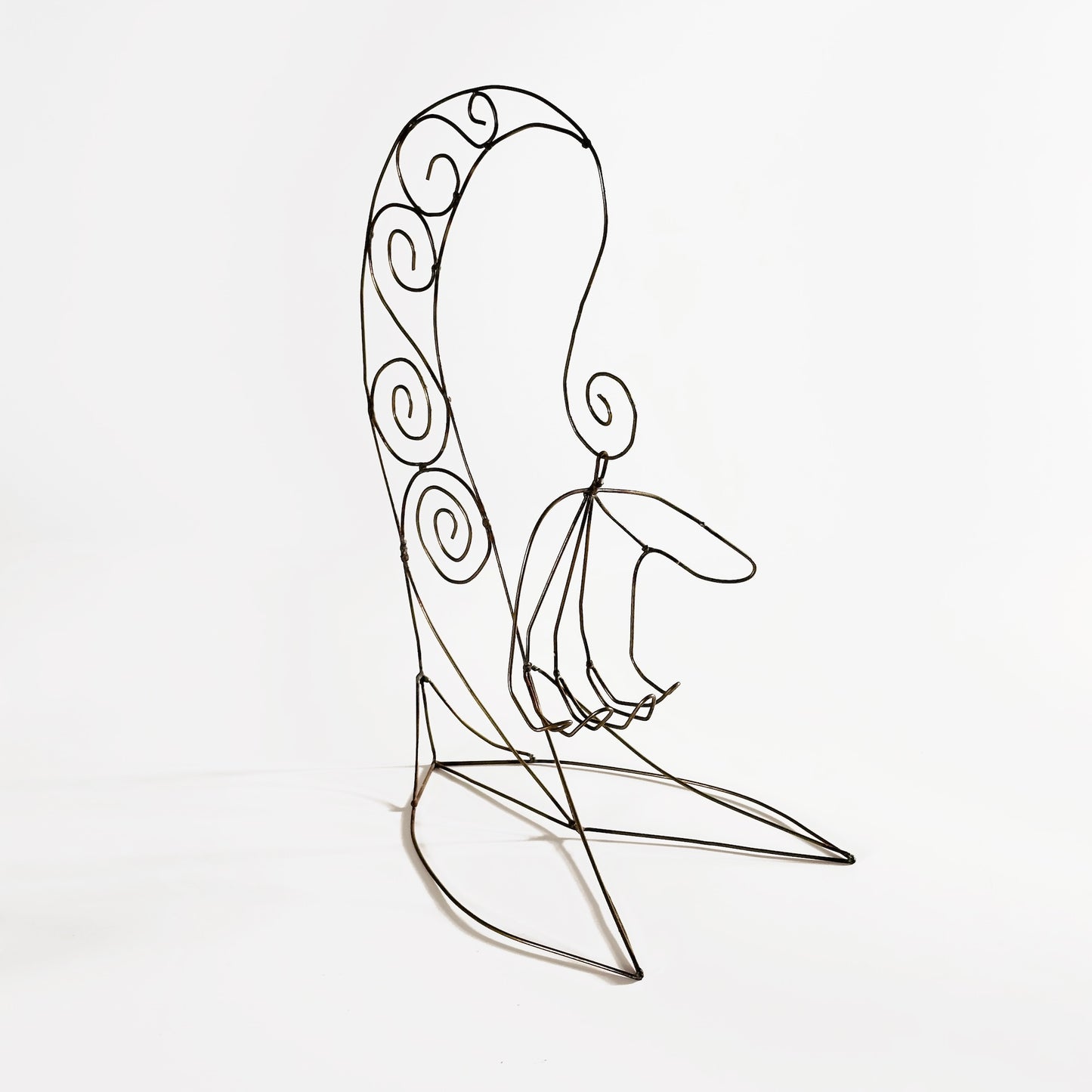 Handcrafted Wire Sculpture with Hand Basket