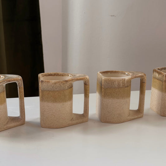 Handcrafted Mugs by Rodolfo Padilla, Signed, Set of Four