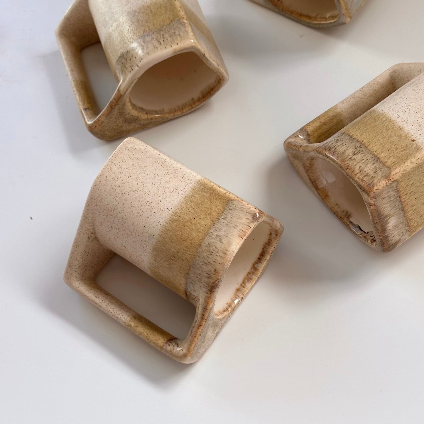 Handcrafted Mugs by Rodolfo Padilla, Signed, Set of Four