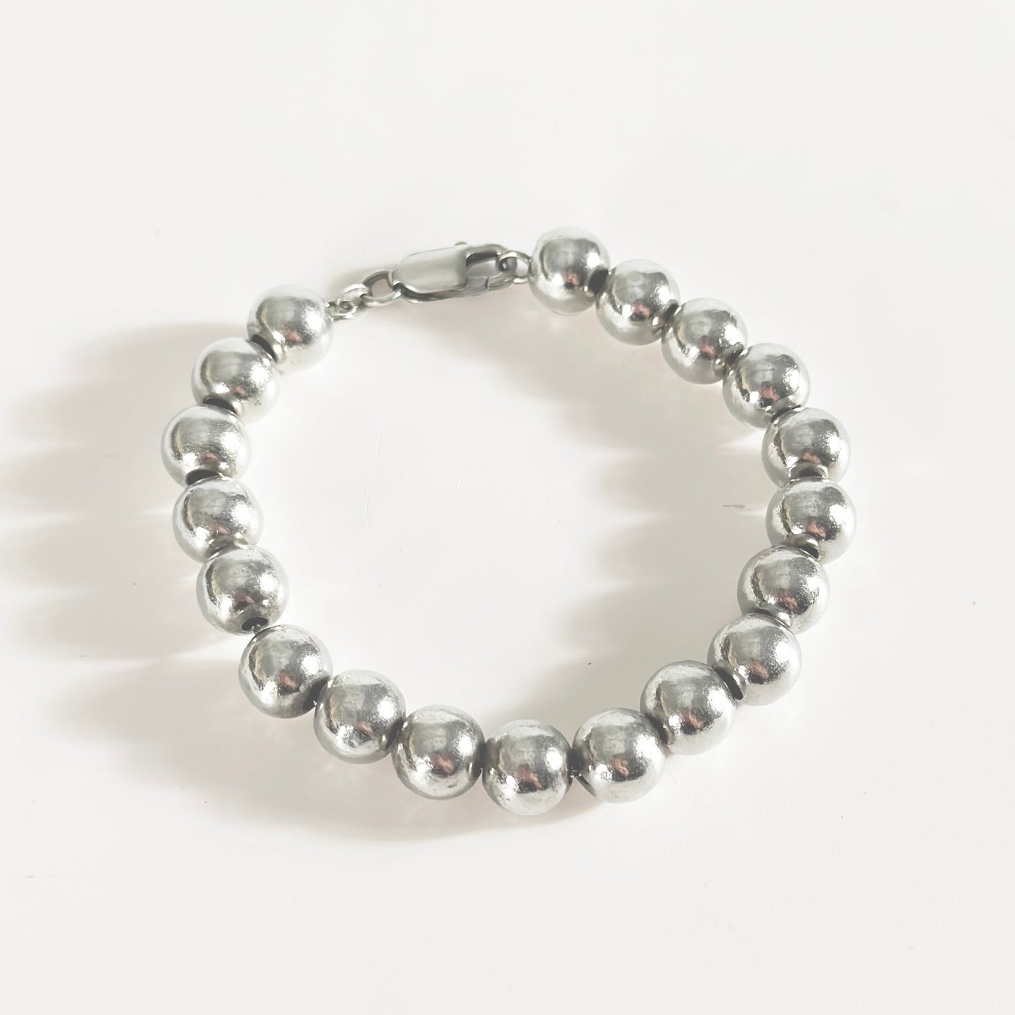 Sterling Silver Large Beaded Bracelet