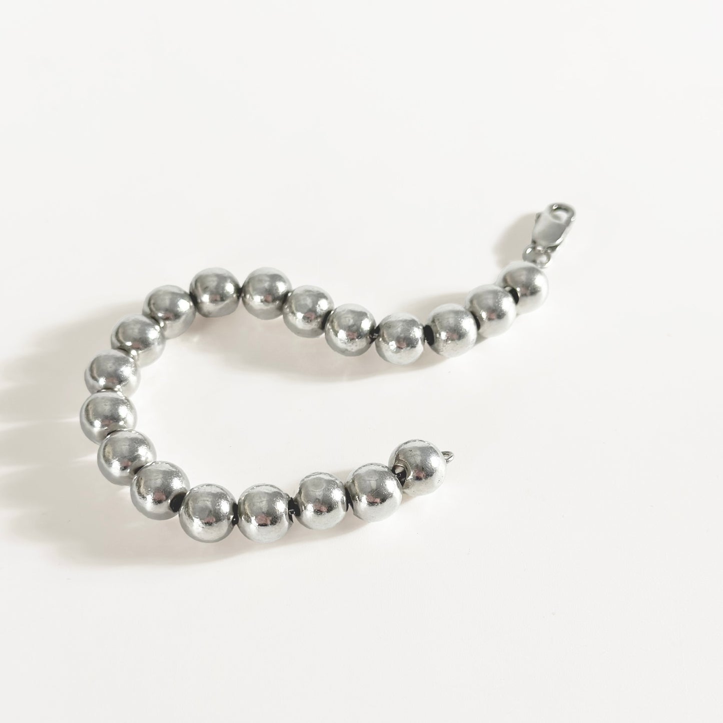 Sterling Silver Large Beaded Bracelet