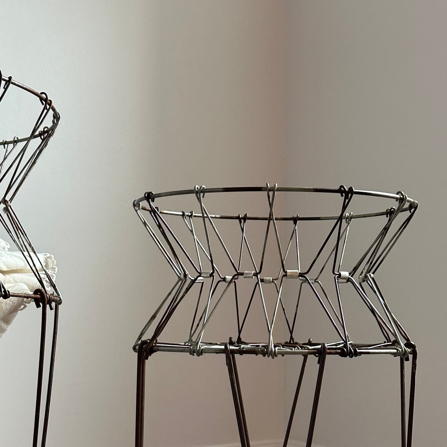 French-style Wire Standing Baskets