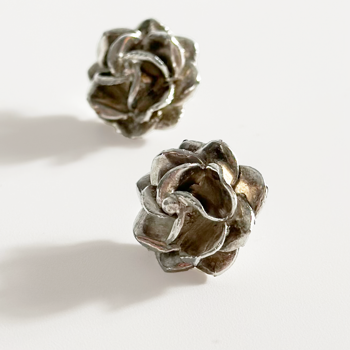 Vintage Taxco Sterling Silver Flower Earrings