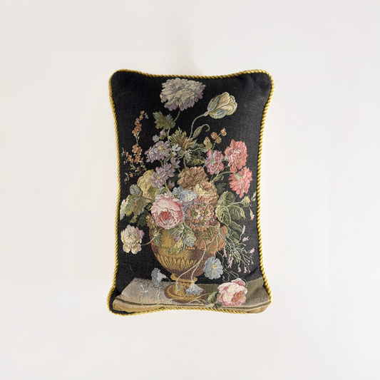 Vintage Moody Florals Throw Pillow