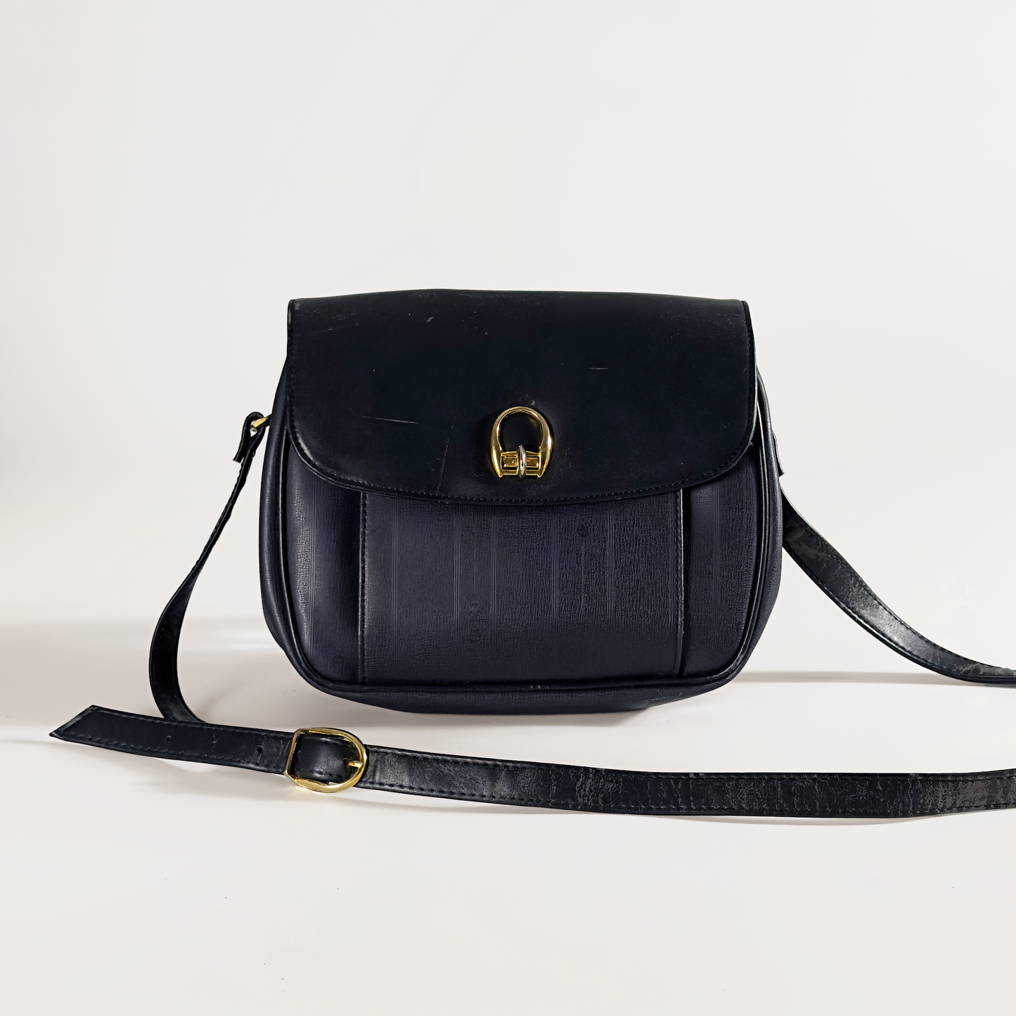 Vintage Etienne Aigner Dark Navy Leather Bag