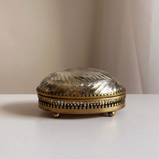 Victorian Style Brass & Glass Casket Box